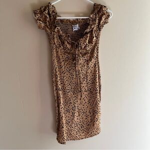 Princess Polly Sakari Leopard Polka Dot mini Dress ruffle mob wife party bodycon